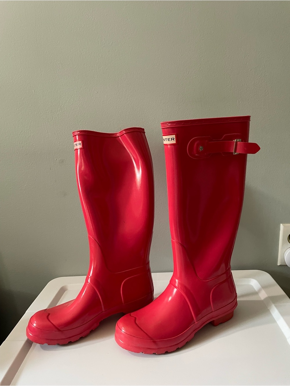 Hunter Original Gloss Women's Tall Rain Boots - Lipgloss Pink - Picture 5 of 16